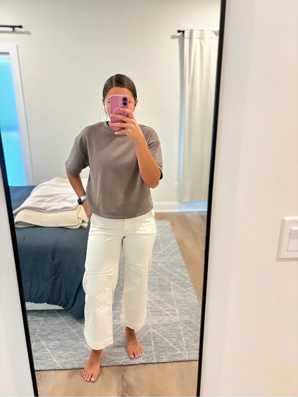 Everlane The Organic Wide-Leg Crop Pant White Size 2
